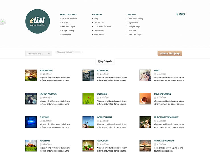 eList Directory WordPress Theme